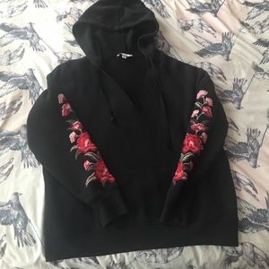 Black and floral hoodie
